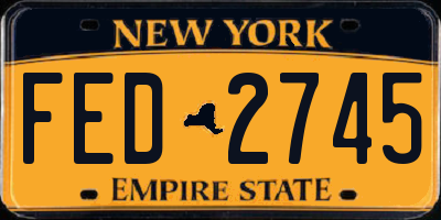 NY license plate FED2745