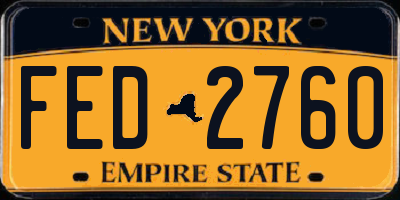 NY license plate FED2760