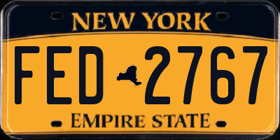 NY license plate FED2767