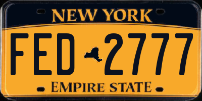 NY license plate FED2777