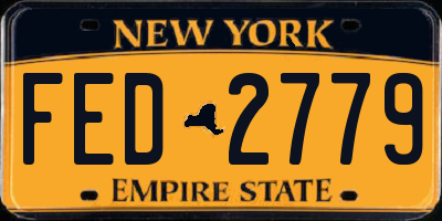NY license plate FED2779