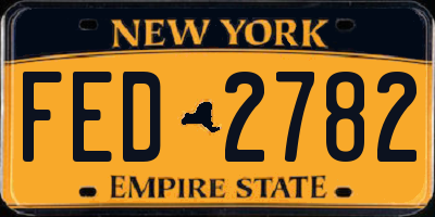 NY license plate FED2782