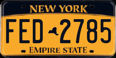 NY license plate FED2785