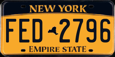 NY license plate FED2796
