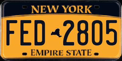 NY license plate FED2805