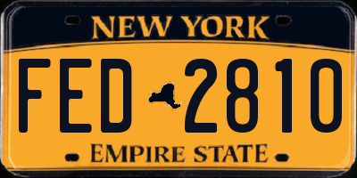 NY license plate FED2810