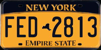 NY license plate FED2813