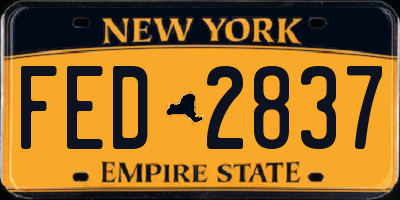 NY license plate FED2837