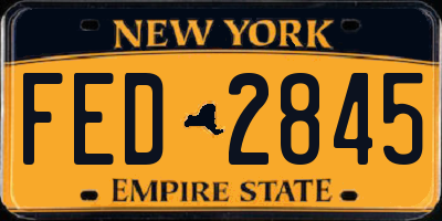 NY license plate FED2845