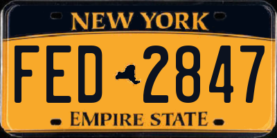 NY license plate FED2847