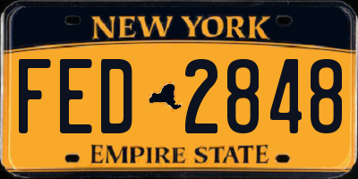 NY license plate FED2848