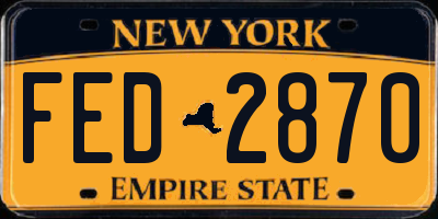 NY license plate FED2870