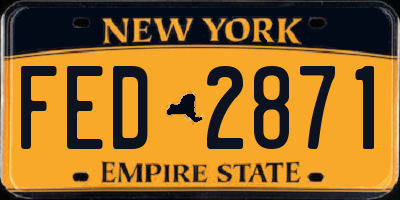NY license plate FED2871