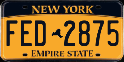 NY license plate FED2875