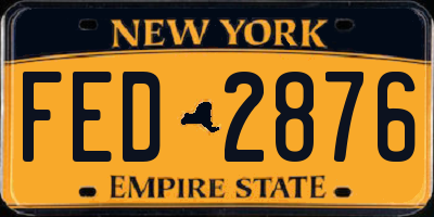 NY license plate FED2876
