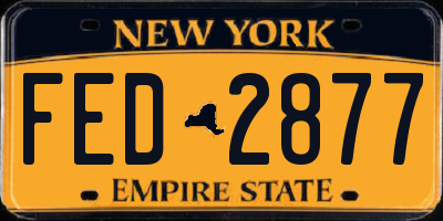 NY license plate FED2877
