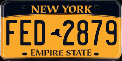 NY license plate FED2879