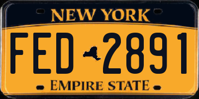 NY license plate FED2891