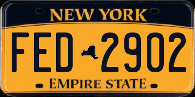 NY license plate FED2902