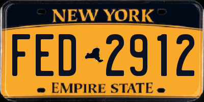 NY license plate FED2912