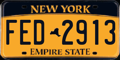 NY license plate FED2913