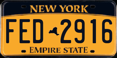 NY license plate FED2916