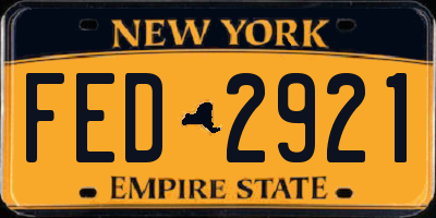 NY license plate FED2921