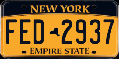 NY license plate FED2937
