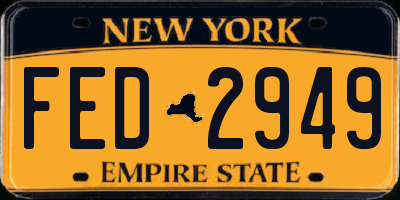 NY license plate FED2949