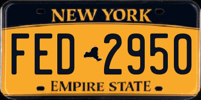 NY license plate FED2950