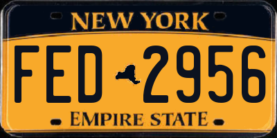 NY license plate FED2956