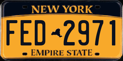 NY license plate FED2971