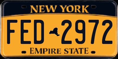 NY license plate FED2972