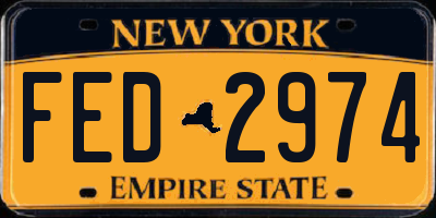 NY license plate FED2974