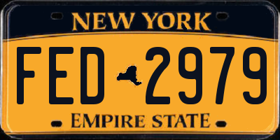 NY license plate FED2979