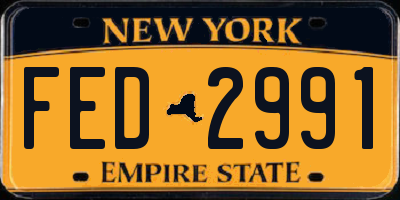 NY license plate FED2991