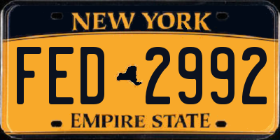 NY license plate FED2992