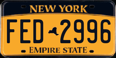 NY license plate FED2996