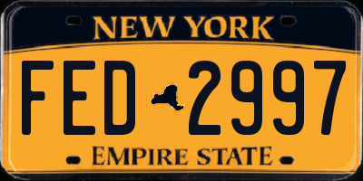 NY license plate FED2997