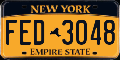 NY license plate FED3048