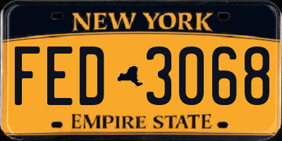 NY license plate FED3068
