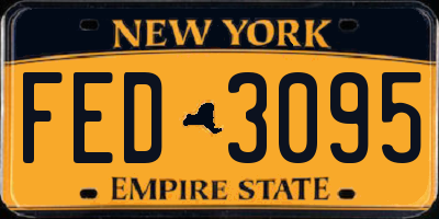 NY license plate FED3095