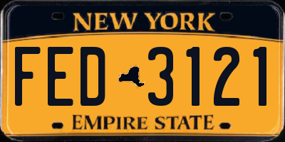NY license plate FED3121