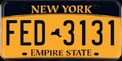 NY license plate FED3131
