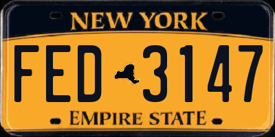 NY license plate FED3147