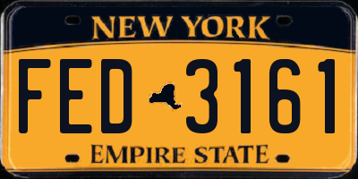 NY license plate FED3161