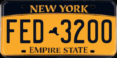 NY license plate FED3200