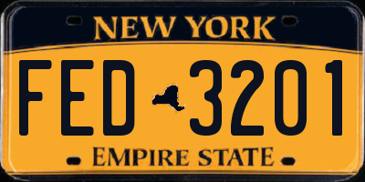 NY license plate FED3201