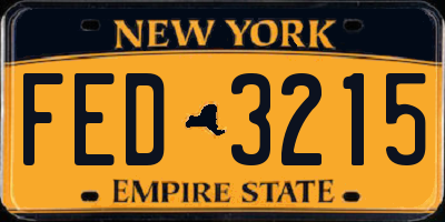 NY license plate FED3215