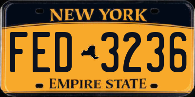 NY license plate FED3236